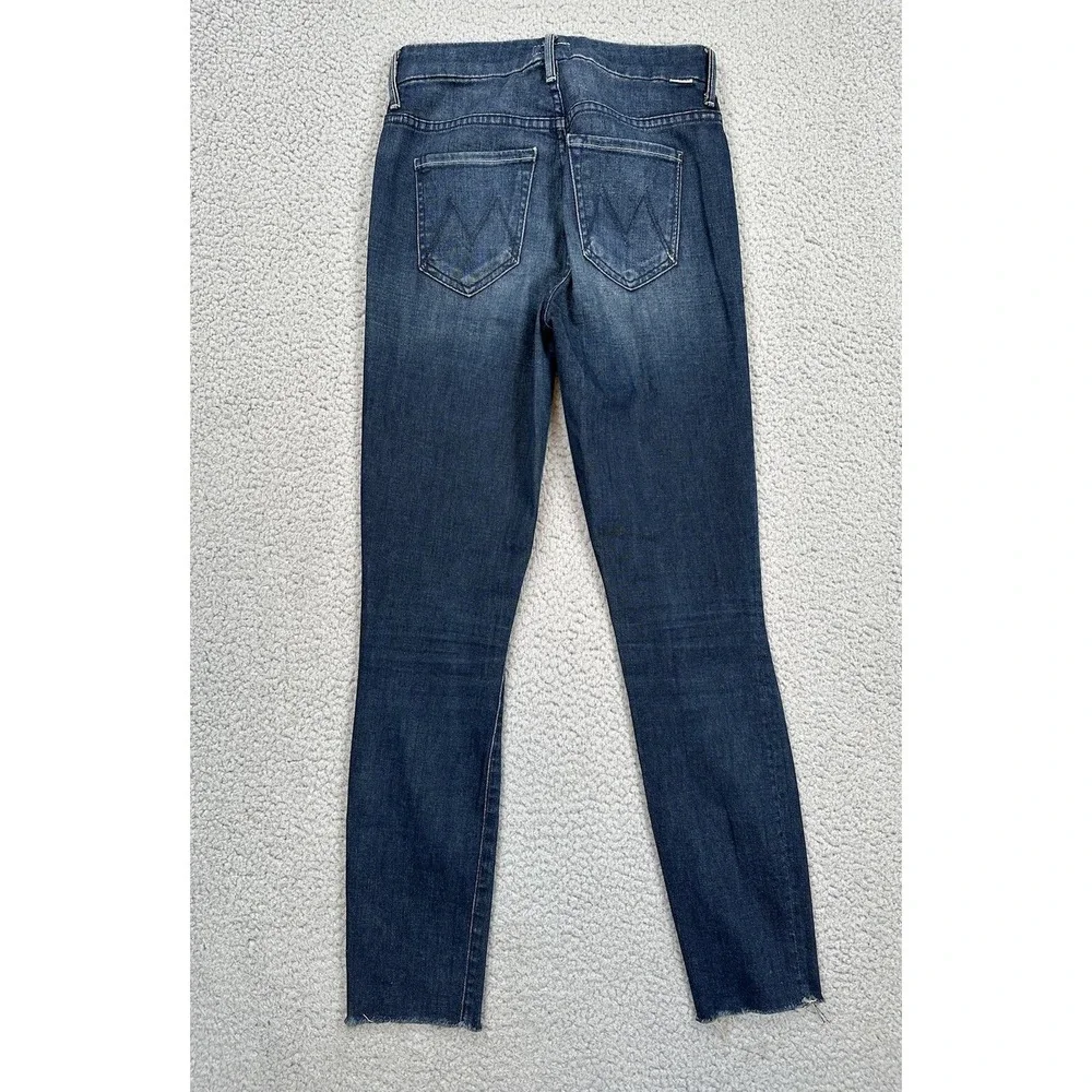 Mother The Looker Ankle Fray Jeans Women's 24 Blue Denim Skinny Crop Designer